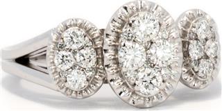 Lady's Diamond Fashion Ring 12 Diamonds .80 Carat T.W. 14K White Gold 3.2dwt